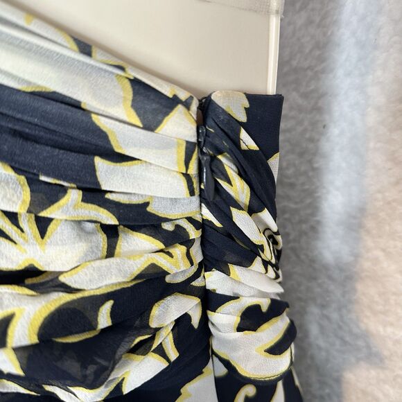 Ann Taylor Silk Cocktail Dress Shirred Bust Fluted Sz 14 Sash Tie Shelf Bra Chic - Picture 6 of 14